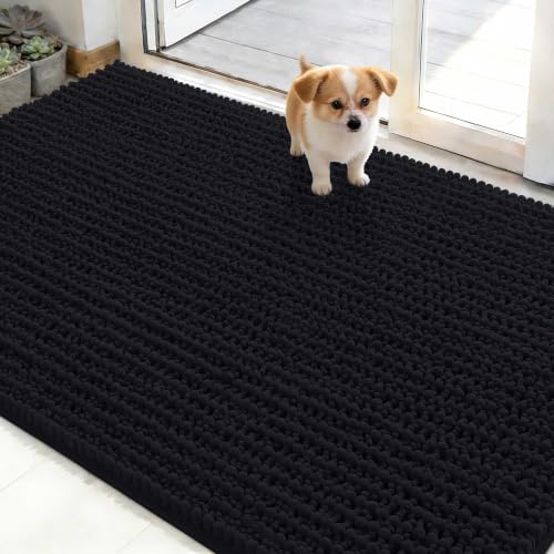 Image of OLANLY Dog Door Mat for Muddy Paws 48x30, Ultra-Absorbent Chenille Mud Mat
