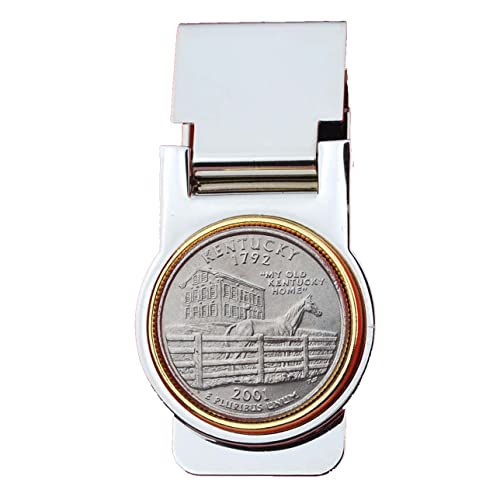 US 2001 Kentucky State Quarter Coin Hinged Money Clip NEW
