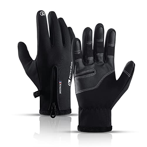 Image of Venzina Winter Gloves for Men,Riding Gloves Finger Gloves,Gloves for Men Winter Warm Touchscreen Thermal Fleece Lined