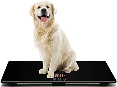 Digital pet scale for dogs, animal scale platform, 3 Weighing Modes, kg, oz, lb, MAX 220 lbs, Capacity with Precision of 10g, 25.6 17.7inch,Black