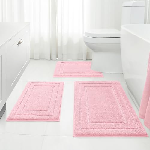 HOMEIDEAS Bathroom Rugs Sets 3 Piece, Super Soft and Absorbent