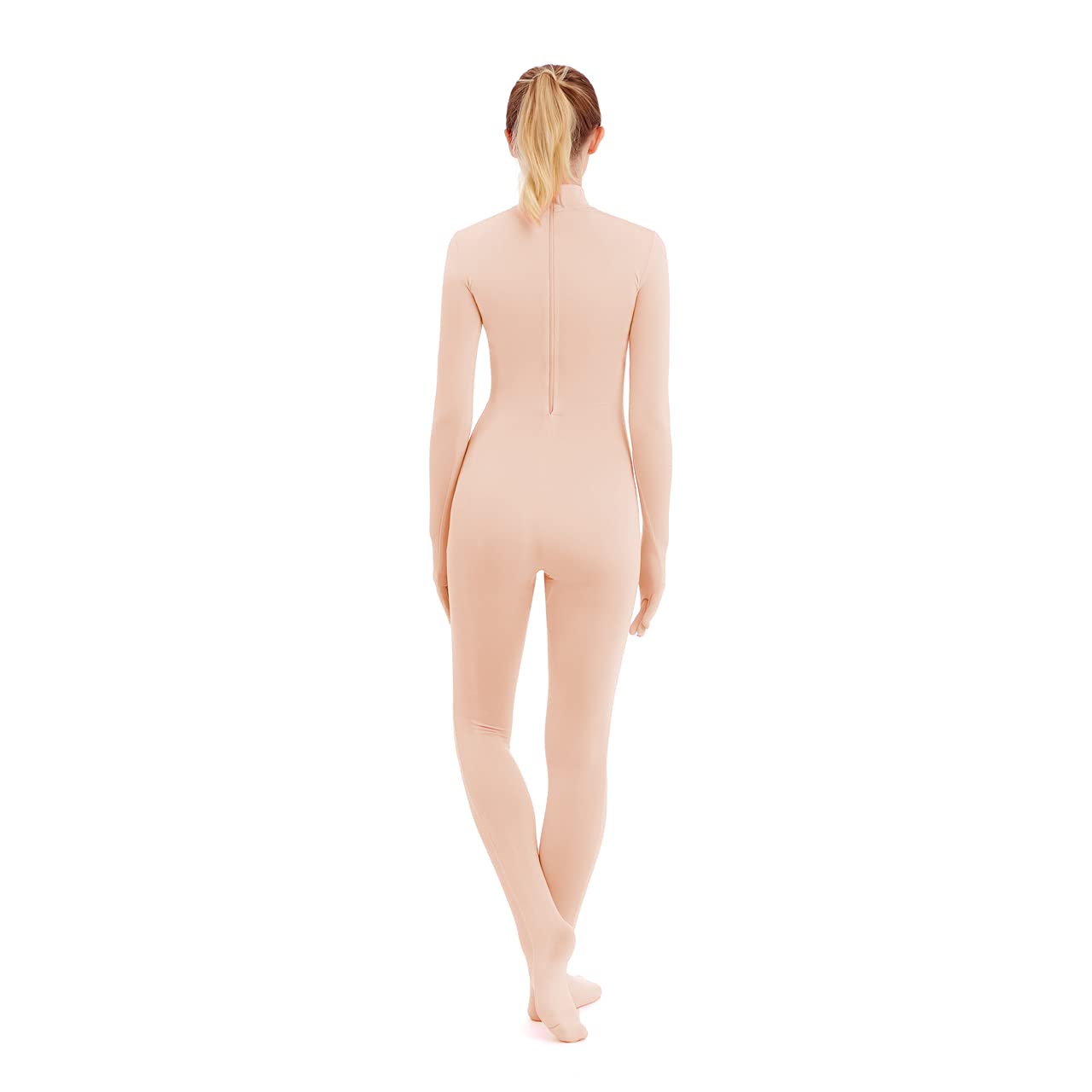 SUPRNOWA Full Body Unitard Turtleneck Spandex Footed/Footless Long Sleeve Unisex