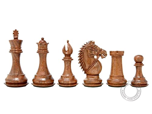 House of Chess - Ringy Rosewood (Acacia Rhodoxylon) / Boxwood Chess Pieces Rio Staunton - King Height: 4.0