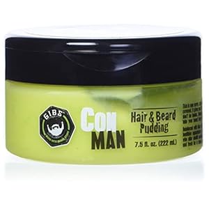GIBS Con Man Hair & Beard Pudding – Leave-In Conditioner, Curl Definer,Green 7.5 Fl oz