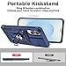for Samsung Galaxy S25 Edge Case, with Camera Lens Cover HD Screen Protector, Military-Grade Drop Tested Magnetic Ring Holder Kickstand Protective Phone Case for Samsung Galaxy S25 Edge (Navy Blue)