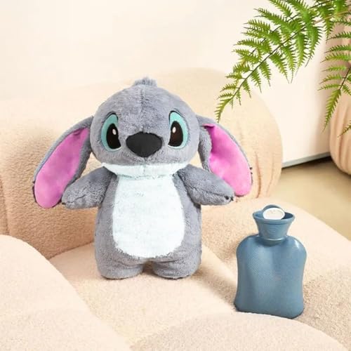 Image of Storescent Stitch Soft Toy with Hot Water Bag | Plush Cartoon Animal Toy for Comfort & Warmth | Multipurpose Plush Toy Hot Water Bag for Kids & Adults - Random Color 35cm