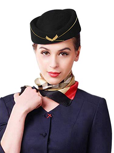Chapeau D'hôtesse De L'air Chapeau Hôtesse Chapeau Pour Femme Béret Casquette De Blé Cockade Conique Uniforme Stéréoscopique Pour Le Travail Et Le Jeu De Bande Chapeaux Et Uniformes Chapeaux Cover
