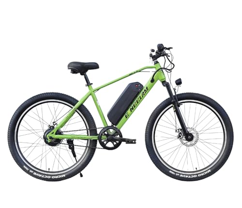 Image of Neelam Bull FIRE NB1.0 Unisex Electric Bicycle T-26 | Removable Battery 36V-250W|10.4AH|Suspension|Battery Indication Display|Saddle with Memory Foam Color-Lemon Green