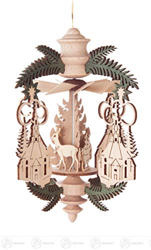 DREGENO Hängepyramide Zweig Seiffener Kirche/Weihnachtsmann