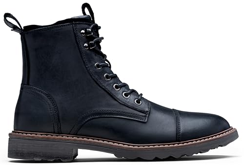 Image of Vostey Mens Boots Motorcycle Casual Boots for Men Zipper Fashion Chukka Boots Mens