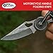 SZCO SUPPLIES 4.75” Motorcycle Handle With LED Headlight Flashlight Gift Folding Knife
