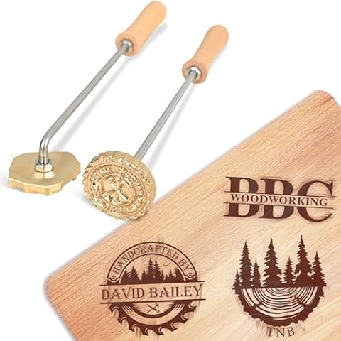 KAINSY Custom Branding Iron for Wood, Durable Personalized Logo Metal Branding Iron for Wood Burning Stamp Leather Meat, Handcrafted Design Weddings & Personalized Gifts, Flame Heated(1.5 inches) Cover