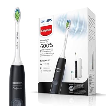 Colgate Philips Sonic Pro 50 - Escova De Dente Elétrica Recarregável Bivolt Com 2 Refis E Estojo De Viagem