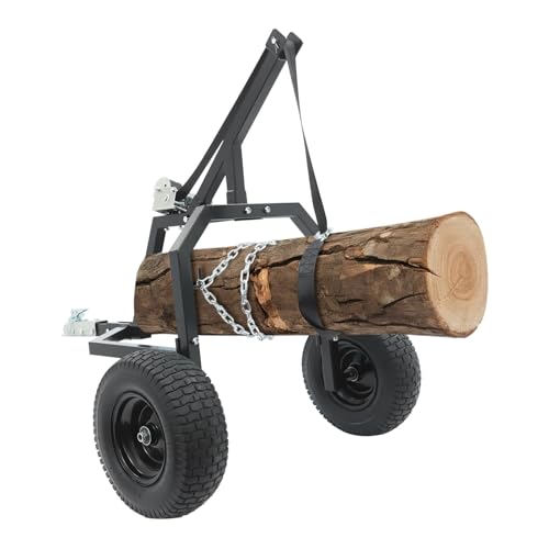 Arco para arrastre de troncos NOLANTISI con capacidad de 1600 libras, cabrestante manual, neumáticos neumáticos de 16 pulgadas, enganche de bola para remolque compatible con ATV y uso al aire libre (Negro) miniatura 1
