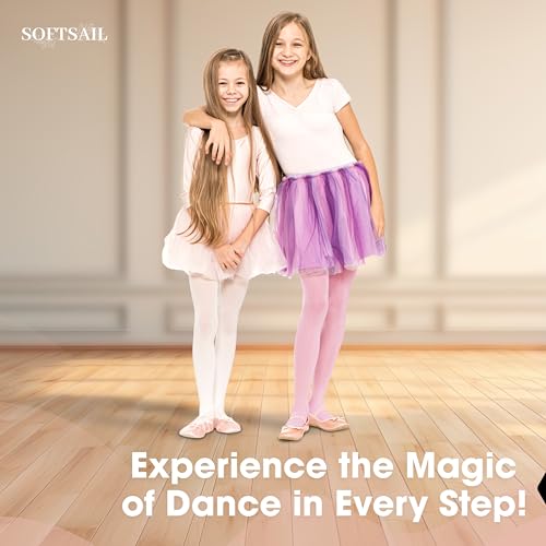 OVISSA Ballet Tights Girls School Tights for Kids Girls Strong Footed Soft Girls Ballet Tights School Uniform Dancing Sport 50 DEN with Microfibre 11-12 Years, White - Image 3