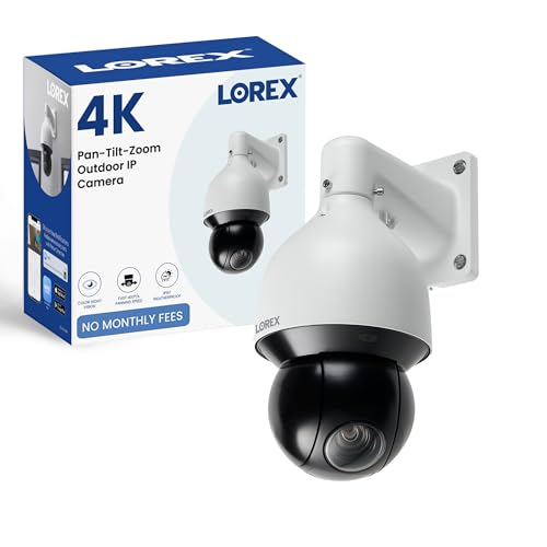 Lorex 4K Ultra HD PTZ Camera | 25× Optical Zoom | 360° Rotation | Color Night Vision | IK10 Vandal-Resistant | IP67 Weatherproof | 30fps Recording | Wired NVR Required