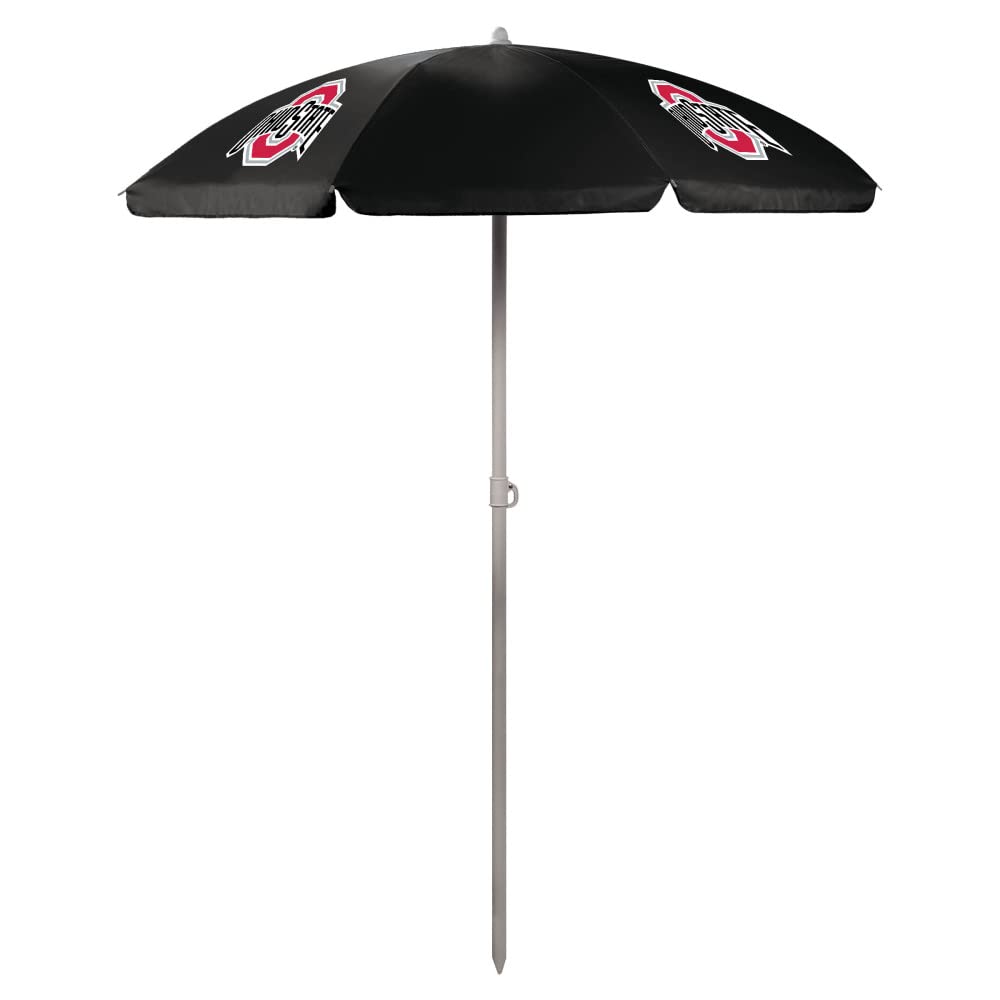 PICNIC TIME NCAA Ohio State Buckeyes Outdoor Canopy Sunshade Beach Umbrella 5.5' - Small Patio Umbrella