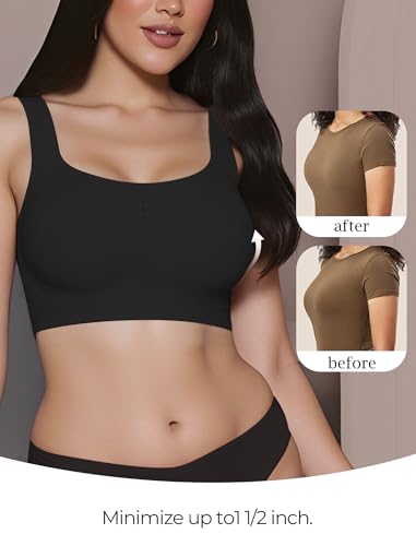 Womens Minimizer Bras for Women Full Coverage Wireless Plus Size Supportive Wide Strap Tshirt Seamless Bra Bralette2