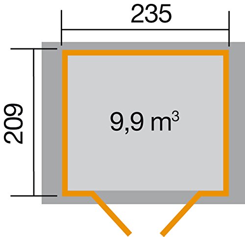 Weka Gartenhaus 224 Größe 3 mit Doppeltür schwedenrot – Bild 3