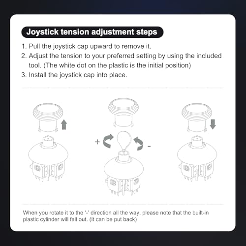 Image of AKNES GuliKit TMR Electromagnetic Joysticks for Switch Pro Controller, 720 Adjustable Tension Stick Replacement, with 3 Pairs Height Thumbstick Caps, Soldering Required