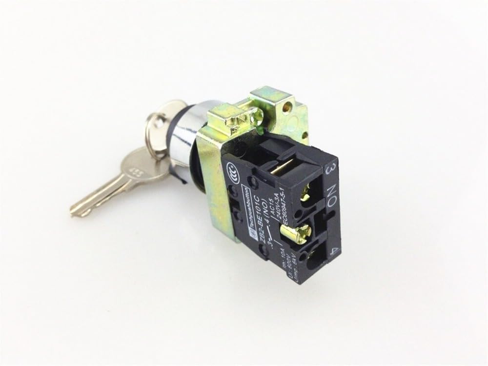 4Pcs/Lot XB2-BG61 2 Position 1 NO Normally Open 1 N/O Key Operated Selector Switch Spring Reset Momentary