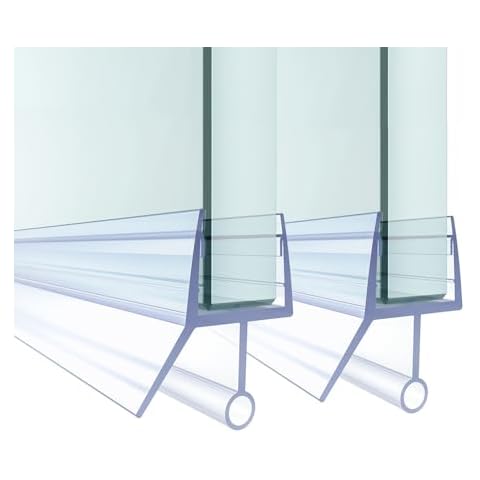 FCSOTSPS Shower Door Bottom Seal,2 PCS 3/8" X 36" Shower Door Sweep for 3/8 Inch Glass,Frameless Glass Shower Door Seal Strip to Seal 11mm Gap - Stop Shower Leaks and Create a Water Barrier Cover