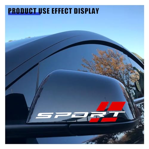 Image of 2PCS Car Sport Letter Logo Vinyl Decal, Exterior Accessories Fit for All Cars Side (White&Red)