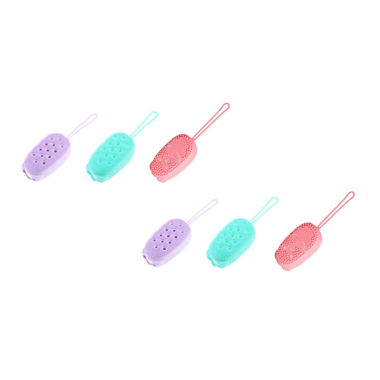 Healvian 6 Piezas Cepillo De Baño De Silicona Esponja De Baño Cepillo Corporal De Silicona Esponjas De Baño Para Ducha Depurador De Ducha De Silicona Masajeador Tómate Un Baño Gel De Sílice