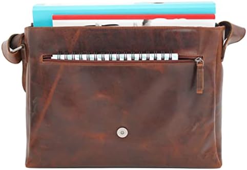FANCODI Vintage Cowhide Leather Men's Messenger Bags Crazy Horse Genuine Leather Shoulder Bags - View #3
