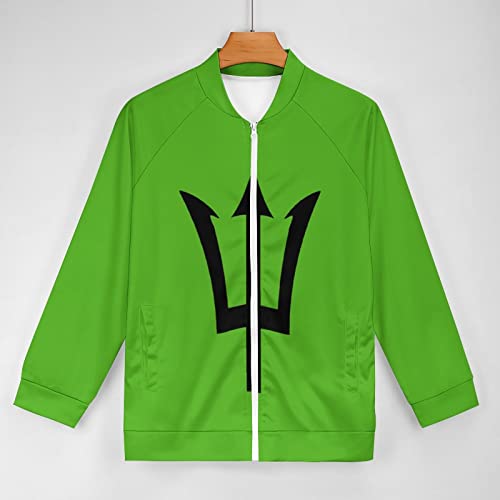 Fattyeery Mens Pullover Jacket Barbados Flag Autumn Soft and Comfortable Loose Hip-Hop for Men Long-Sleeved Sweatershirt for Boys L3