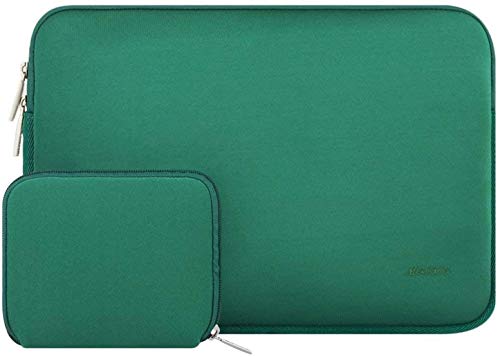 Image of MOSISO Laptop Case 16 inch, 15-15.6 inch Laptop Sleeve Bag Compatible with MacBook Pro 16 inch, HP, Acer, Dell, Lenovo, ASUS Notebook, Neoprene Computer Sleeve Bag with Small Case, Peacock Green