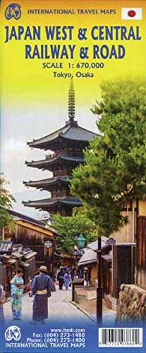 Japan West & Central Railway & Road Travel Reference 1:670K #TOP19