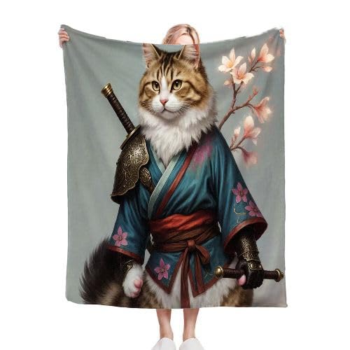 Couverture polaire chat 220x240 lavable et résistante aux usures