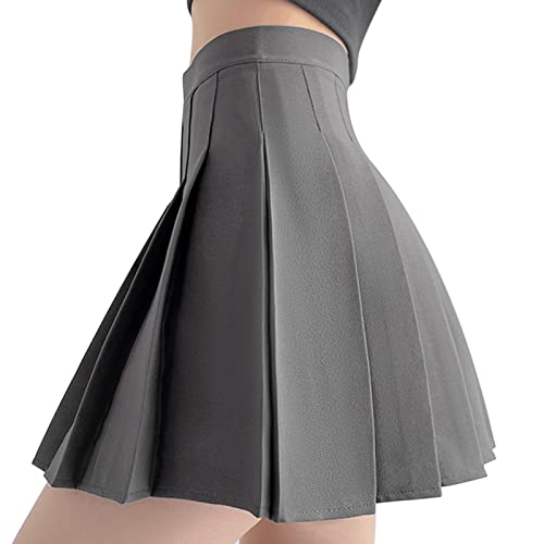 DRESHOW Mujer Elástica Plisada Minifalda Básica Informal Corto Falda