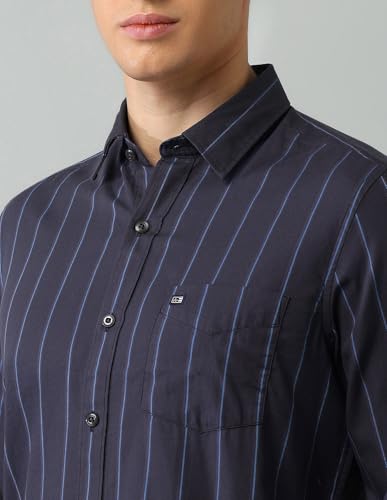 Image of Arrow Sport Men Slim fit Cotton Striped Long Sleeves Spread Collar Shirt