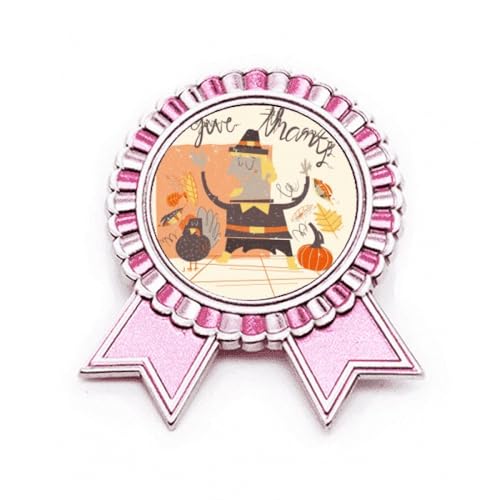 Broche rose homme dessin animé métal taille M pour rompre la monotonie