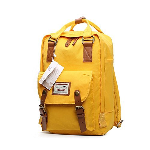 yellow school backpack