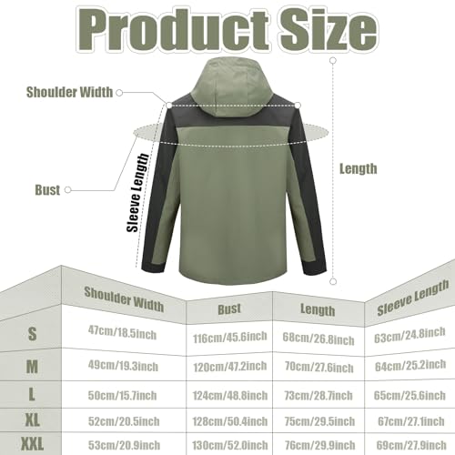 Ynport Crefreak Herren Outdoorjacke Winddicht Sport Jakcet Wasserdichte Paarjacke Kapuzenleichte Windjacke Mantel für Outdoor Wandern Trekking, Grün, L