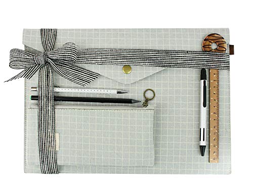 Preisvergleich Produktbild Emartbuy Cool Stationery Einzigartiges Geschenkset mit Dokumentenhalter Mäppchen Druckbleistift Kugelschreiber Mit Stift Bleistift Lineal in Ribbon - Kariertes Grün