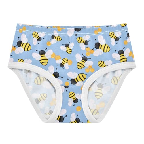 Little Girls' Soft Cotton Underwear Kids Breathable Comfort Bees Insect Panties Briefs Toddler