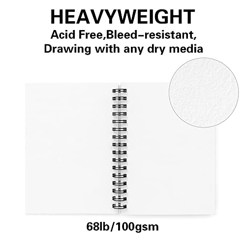 CONDA 8.5"x11" Sketch Book, 100 Sheets (68 lb/100gsm), Spiral Bound Artist Sketch Pad, Durable Acid Free Drawing Paper for Drawing Painting - Thumbnail 2