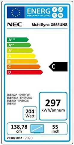 Energy efficiency label for NEC MultiSync X555UNS