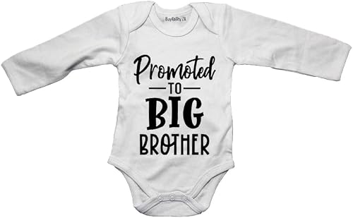 Promoted to BIG Brother - Baby Grow White Long Sleeve