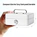 Jssmst Small Lock Cash Box with Key Lock and Slot, Locking Money Box for Kids, White
