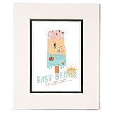 Lantern Press 8x10 Inch Matted Art Print Wall Decor, East Beach, Bald Head Island, North Carolina, Summer Ice Cream Scene