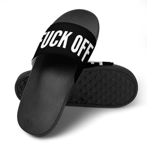 Fuck Off Funny Slide Sandals Non-Slip PVC Shower Slipper House Shoes Open Toe Slippers for Adult 43 (265mm)4