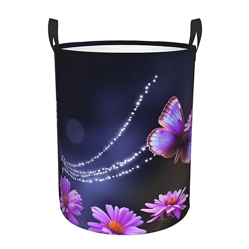 Panier à linge pliable de qualité supérieure avec grand sac imperméable violet - 3