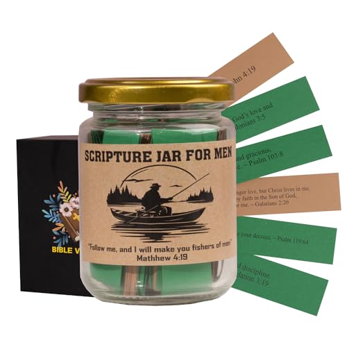 HY KOREA Men’s KJV Bible Verse Jar, 60 Scriptures for MEN, Encouragement, Christian gift for men, King James translation, Father’s Day, Gift for Dad