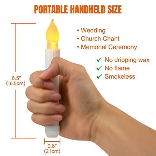 Singtok 12Pcs 6.5 Inches Flameless Led Fake Taper Candles Lights, Battery Operated Candlesticks With Warm Yellow Flickering Flame, Electric For Christmas Window Church Wedding Party Decorations #TOP5