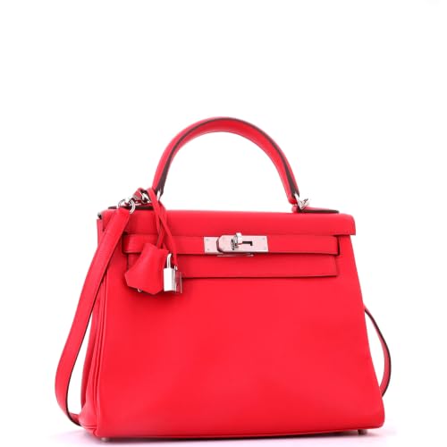 Hermès, Pre-Loved Kelly Handbag 28, Verso - Rouge de Coeur/Rouge Grenat — view 4